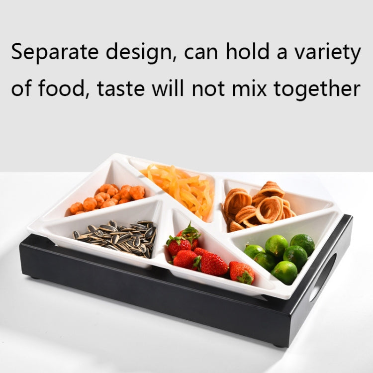 6 In 1 Multifunctional Compartmental Luminous Fruit Tray, Style:, White, Base + White Disc, Luminous Base + Disc