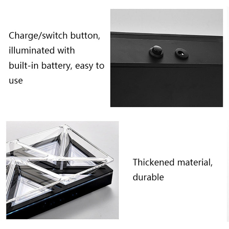 6 In 1 Multifunctional Compartmental Luminous Fruit Tray, Style:, White, Base + White Disc, Luminous Base + Disc