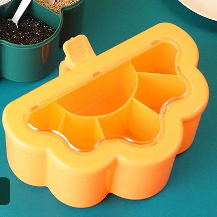 Household Combination Set Kitchen 6-Grid Seasoning Box, Orange, Green, White