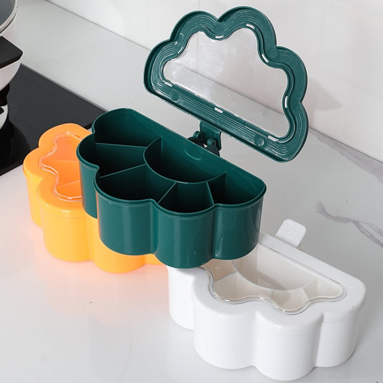 Household Combination Set Kitchen 6-Grid Seasoning Box, Orange, Green, White