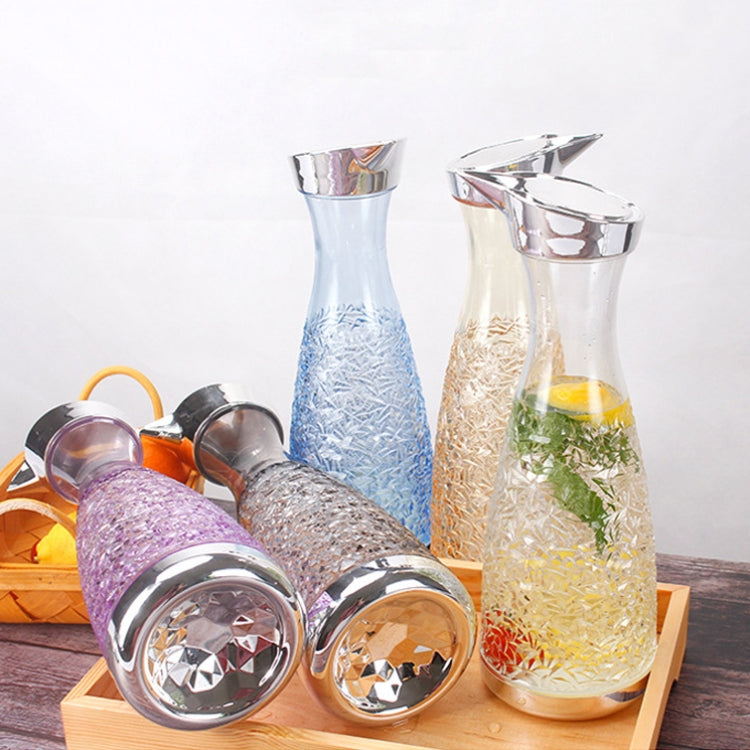 Home Shatter-resistant Diamond Texture Juice Jug, Purple, Smoke Grey, Transparent, Amber, Blue