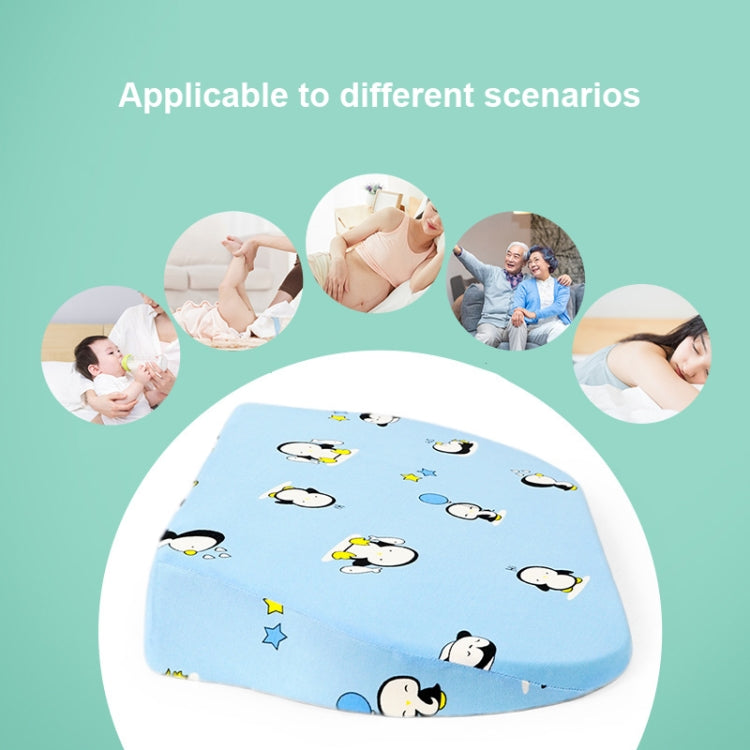 Newborn Baby Anti-spitting Milk Ramp Pad Ridge Protection Anti-spill Pillow, Blue Penguin, Pink Rabbit, White Plaid, Bamboo Aloe