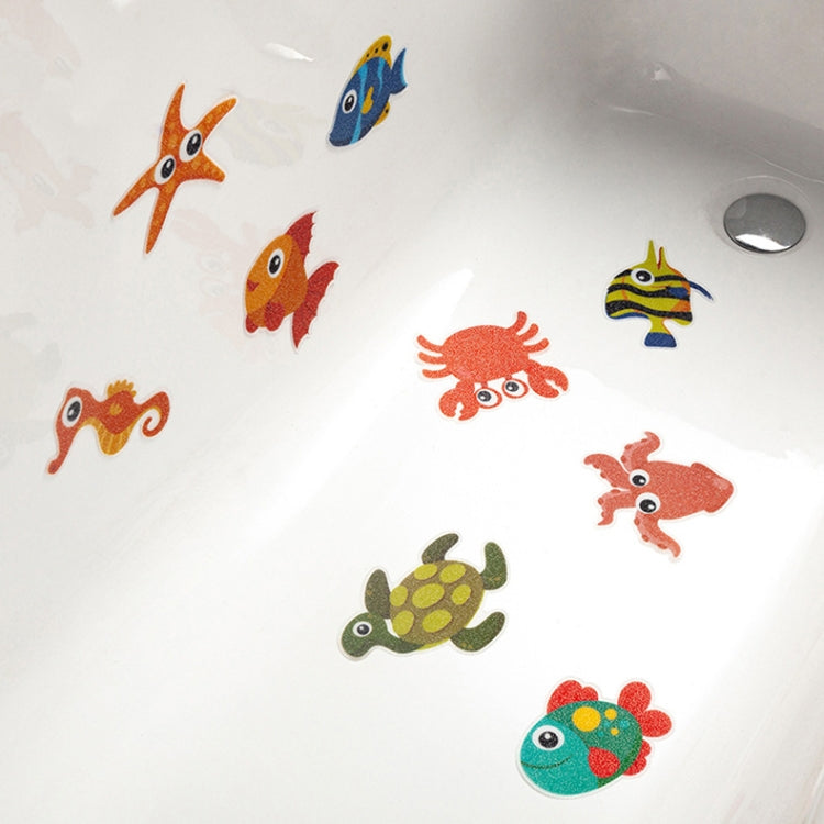 PEVA Non-slip Sticker Bathroom Bathtub Cartoon Non-slip Sticker, 26 Letters+10 Numbers, 9 Sea Creatures, 10 PCS  10x10cm Flowers, 10 PCS  8x8cm Flowers, 10 Big +10 Small Flowers