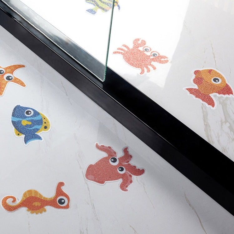 PEVA Non-slip Sticker Bathroom Bathtub Cartoon Non-slip Sticker, 26 Letters+10 Numbers, 9 Sea Creatures, 10 PCS  10x10cm Flowers, 10 PCS  8x8cm Flowers, 10 Big +10 Small Flowers