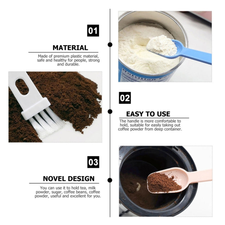 20 PCS Coffee Bean Grinder Spoon Grinder Cleaning Brush With Scale, White Handle White Hair, White Handle Black Hair, Black Handle White Hair, Black Handle Black Hair, Blue Handle White Hair, Blue Handle Black Hair, Pink Handle White Hair              ...