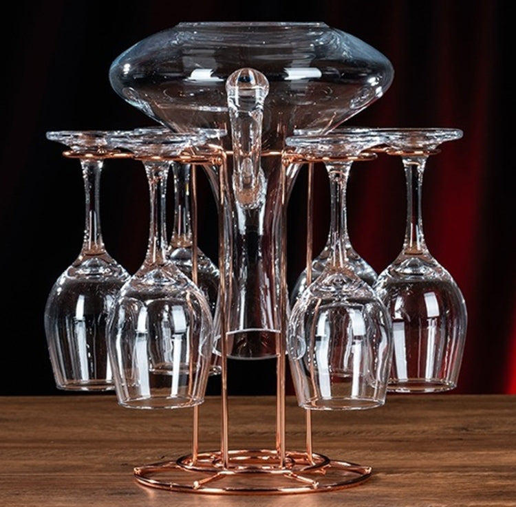 Wrought Iron Red Wine Glass Holder Decanter Stand Goblet Holder, Rose Gold, Cylinder, Semi-mug, Triangle