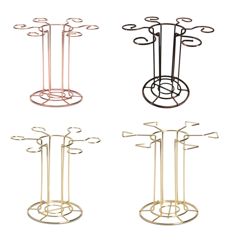 Wrought Iron Red Wine Glass Holder Decanter Stand Goblet Holder, Rose Gold, Cylinder, Semi-mug, Triangle