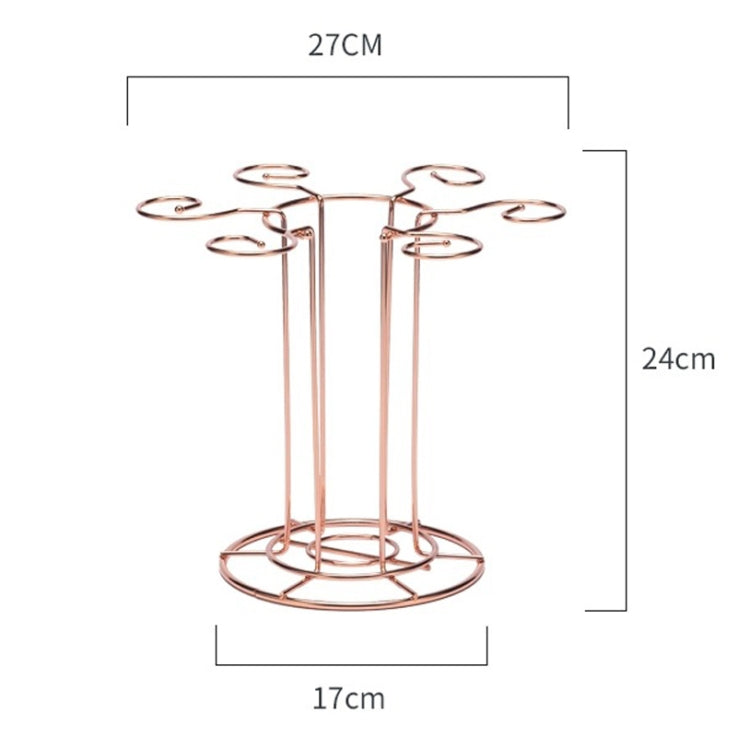 Wrought Iron Red Wine Glass Holder Decanter Stand Goblet Holder, Rose Gold, Cylinder, Semi-mug, Triangle
