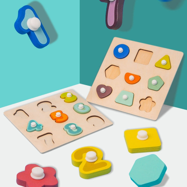2 PCS Wooden Number Shape Matching Board, Digital Cognition, Shape Cognition