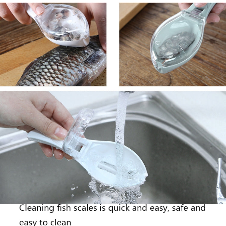 3 PCS CT1682 Thickened Plastic Fish Scaler with Cover, White, Green, Blue
