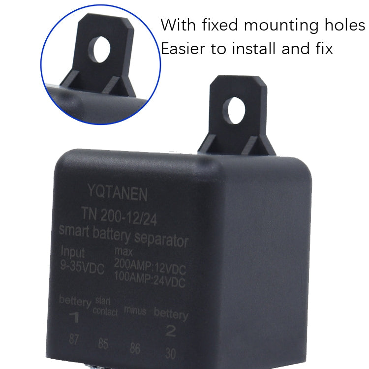 YQTANEN Small Volume Wide Voltage Dual Battery Isolator, Current:, 100A, 200A