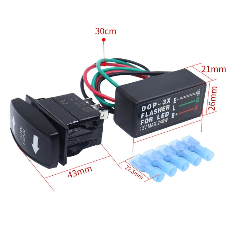 DOP-3X Motorcycle Flash LED Turning Light Controller, 3 In 1