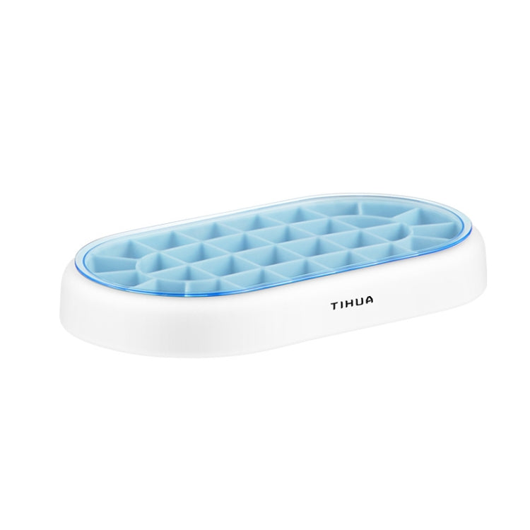 S10001 28 Grid Silicone Soft Bottom Refrigerator Frozen Ice Cube Mold, Light Blue, Green, Orange