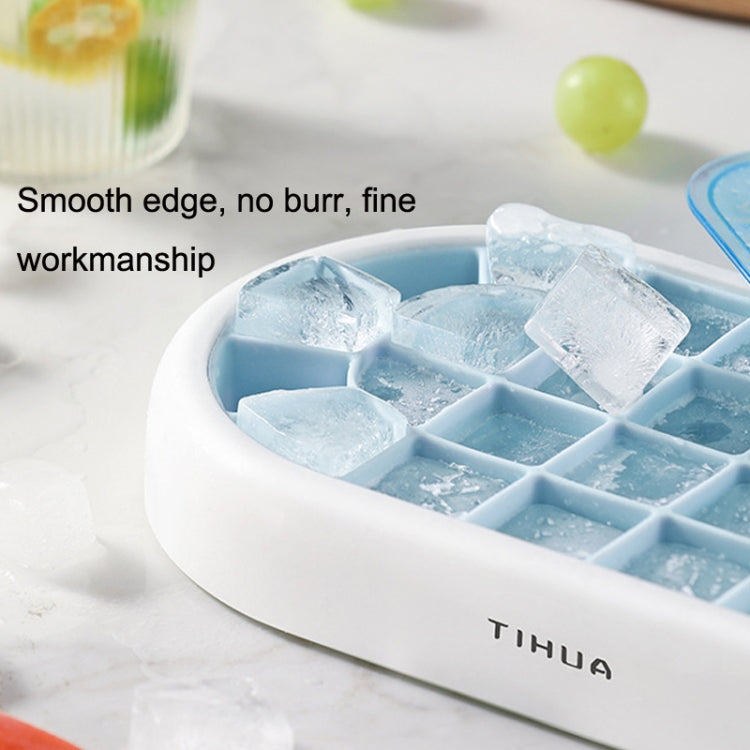 S10001 28 Grid Silicone Soft Bottom Refrigerator Frozen Ice Cube Mold, Light Blue, Green, Orange