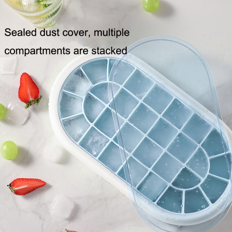 S10001 28 Grid Silicone Soft Bottom Refrigerator Frozen Ice Cube Mold, Light Blue, Green, Orange