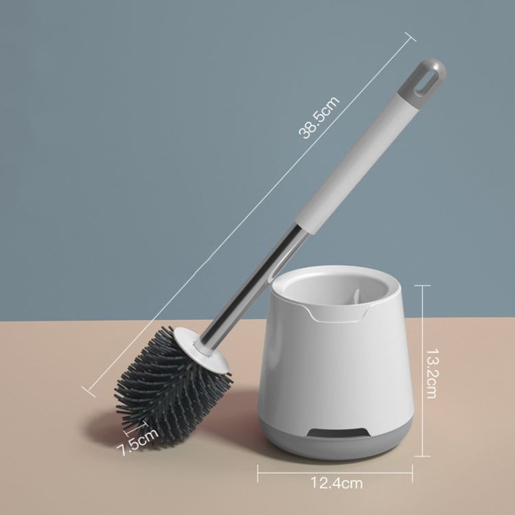 TPR Soft Glue Long-handle Toilet Brush with Base, Spec:, Wall-mounted Type