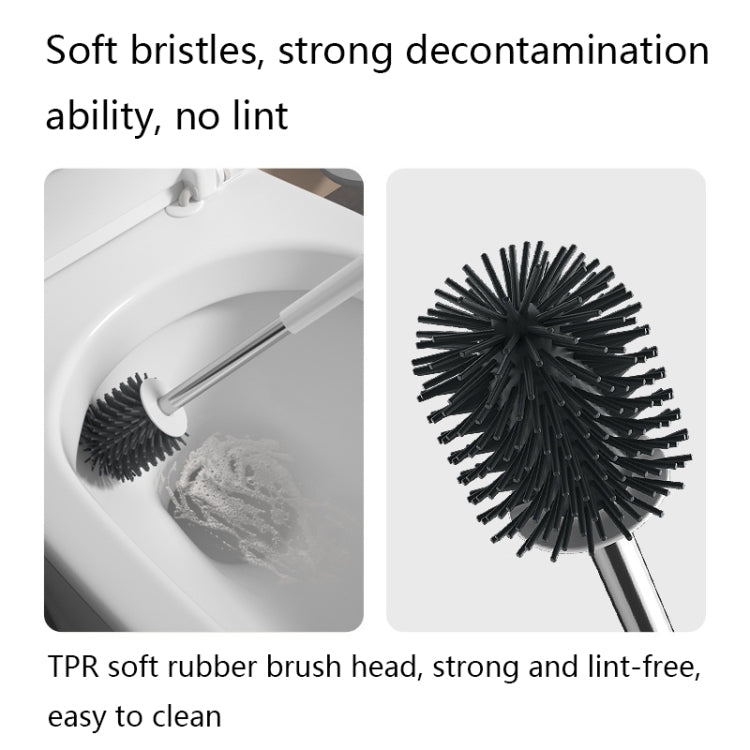 TPR Soft Glue Long-handle Toilet Brush with Base, Spec:, Wall-mounted Type