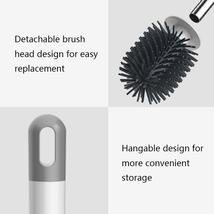 TPR Soft Glue Long-handle Toilet Brush with Base, Spec:, Wall-mounted Type