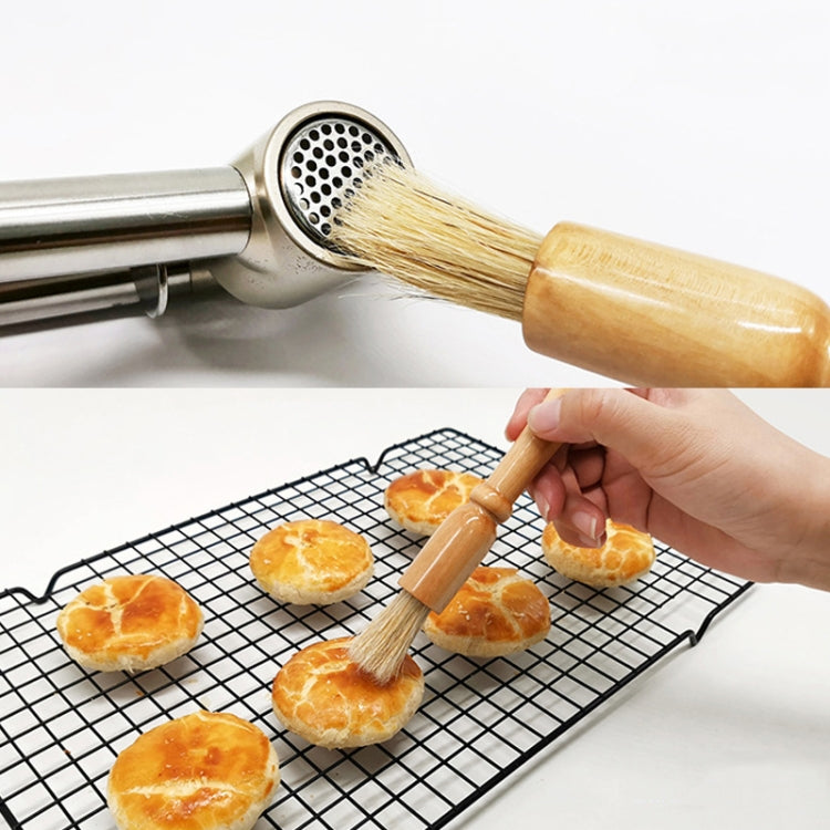 Wooden Handle Coffee Grinding Brush Barbecue Brush Pig Bristle Cleaning Brush, Wooden Handle Brush(White), Wooden Handle Brush(Floral)