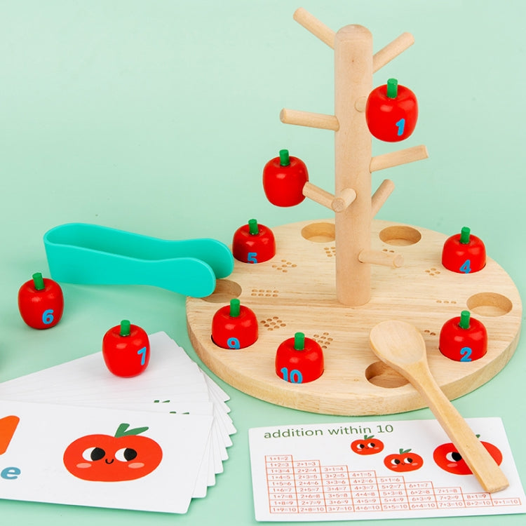 Wooden Toys For Children Early Education Mathematics Cognitive, Mathematics Cognitive(Apple Picking)