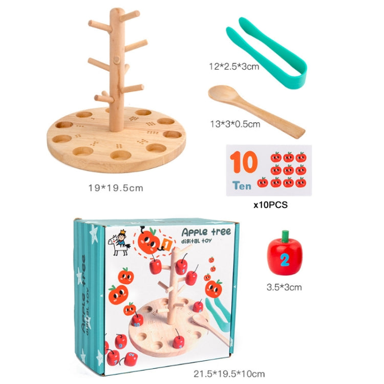 Wooden Toys For Children Early Education Mathematics Cognitive, Mathematics Cognitive(Apple Picking)