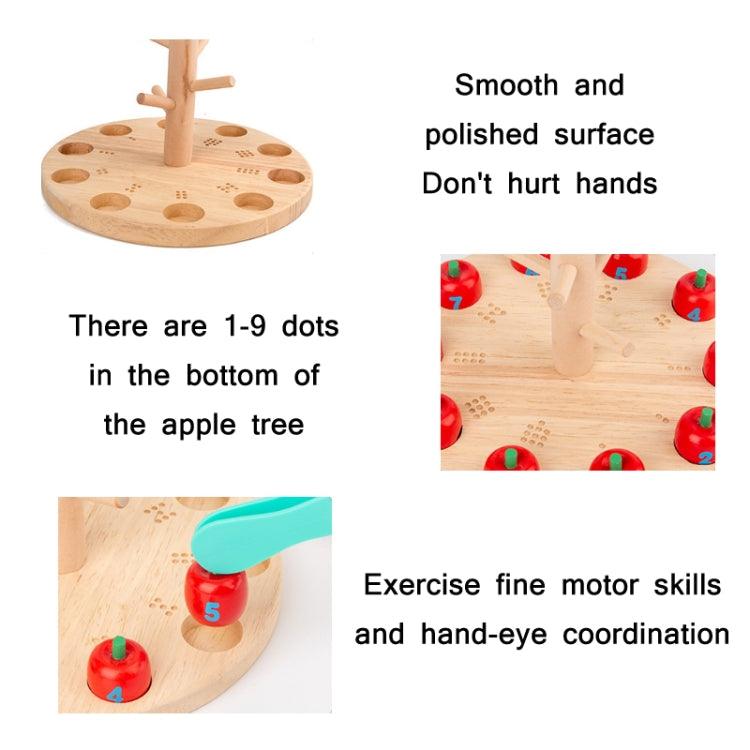 Wooden Toys For Children Early Education Mathematics Cognitive, Mathematics Cognitive(Apple Picking)
