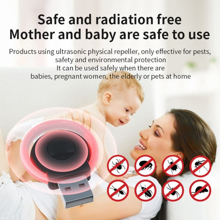USB Car Mouse Repellent Ultrasonic Mosquito Insect Repellent With Atmosphere Light, White, Black