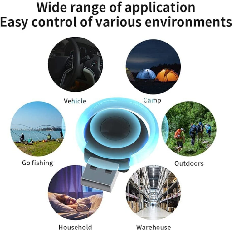 USB Car Mouse Repellent Ultrasonic Mosquito Insect Repellent With Atmosphere Light, White, Black