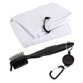 Hook Towel + Club Cleaning Brush Golf Cleaning Set, Towel + Brush White, Towel + Brush Grey, Towel + Brush Blue, Towel + Brush Black