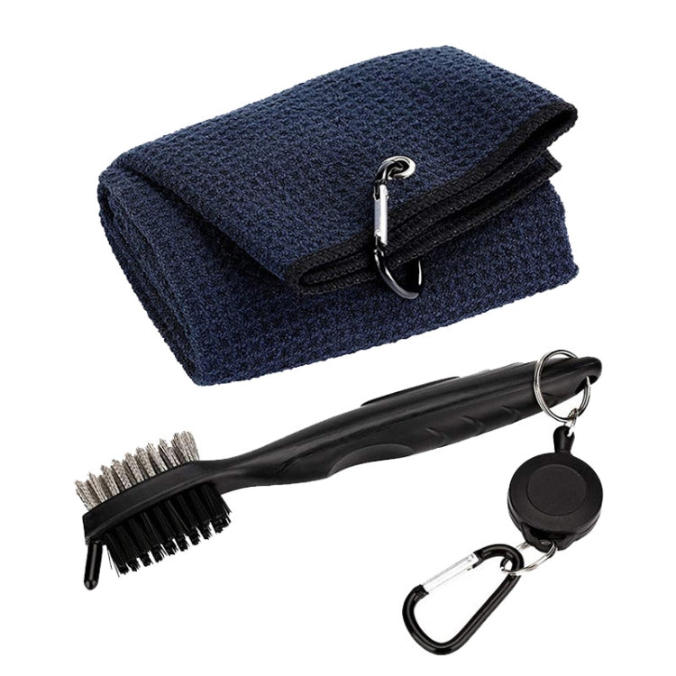 Hook Towel + Club Cleaning Brush Golf Cleaning Set, Towel + Brush White, Towel + Brush Grey, Towel + Brush Blue, Towel + Brush Black