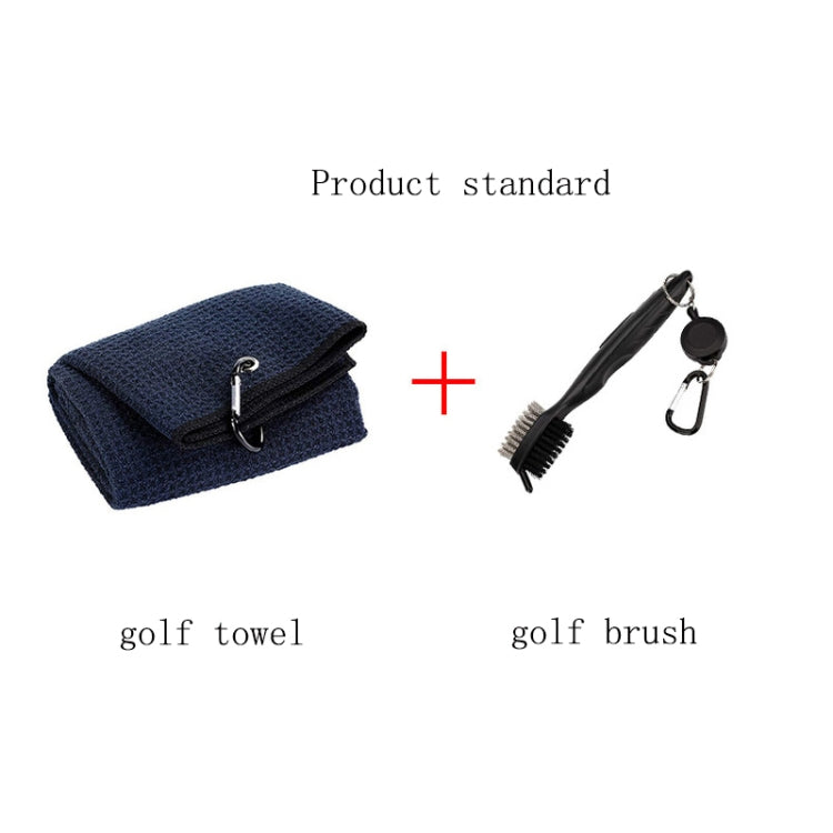Hook Towel + Club Cleaning Brush Golf Cleaning Set, Towel + Brush White, Towel + Brush Grey, Towel + Brush Blue, Towel + Brush Black