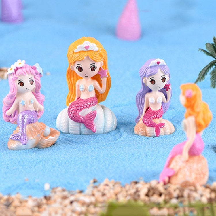 Beach Ocean Series Resin Craft Ornament Sand Carving Castle, Mermaid 2, Mermaid 3
