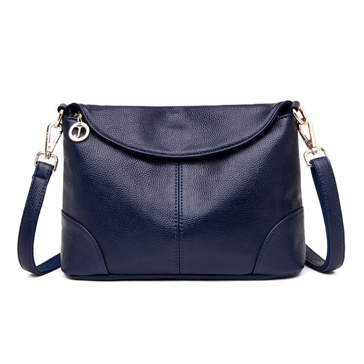 Ladies Fashion Single Shoulder Soft Leather Small Square Bag, Blue, Black, Taro Purple, Red