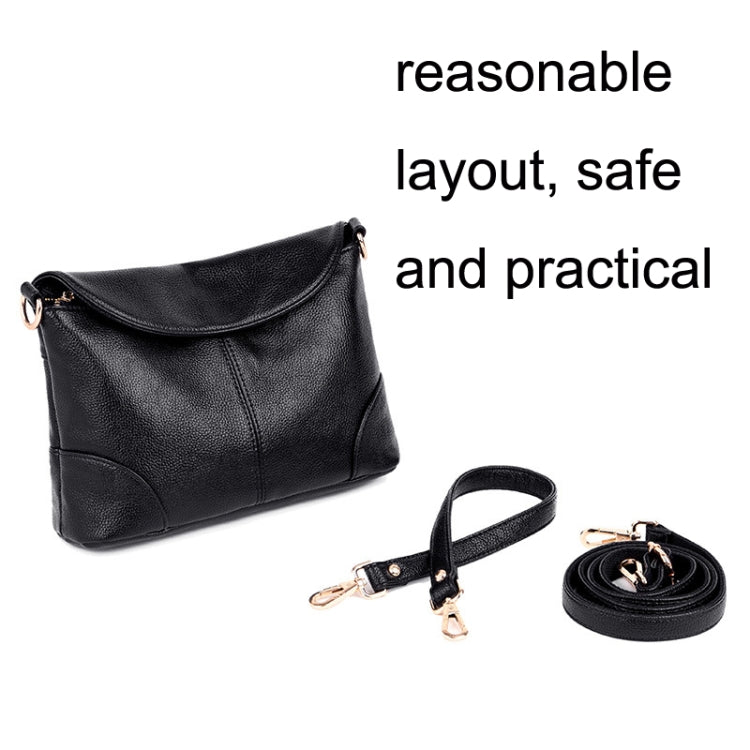Ladies Fashion Single Shoulder Soft Leather Small Square Bag, Blue, Black, Taro Purple, Red