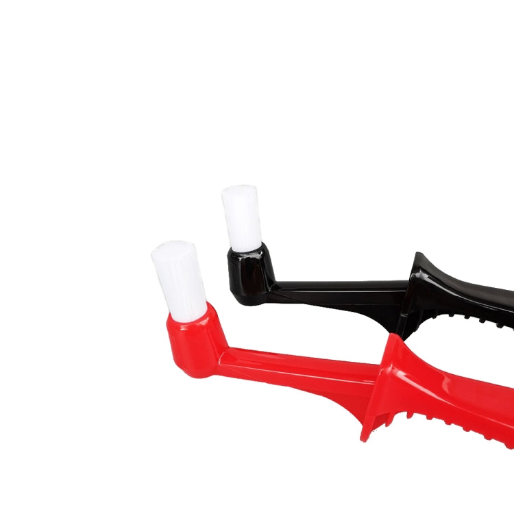 2 PCS KFS-05 Longitudinal Handle Coffee Machine Cleaning Brush, Black, Red