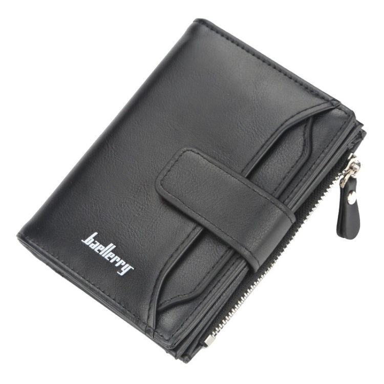 Baellerry D3218 Men Short Multi-Card Slot Zipper Wallet Large Capacity Card Holder, Khaki, Black, Brown