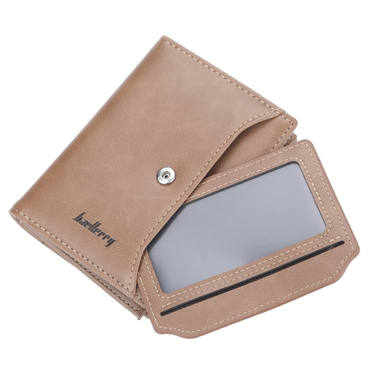 Baellerry D3218 Men Short Multi-Card Slot Zipper Wallet Large Capacity Card Holder, Khaki, Black, Brown