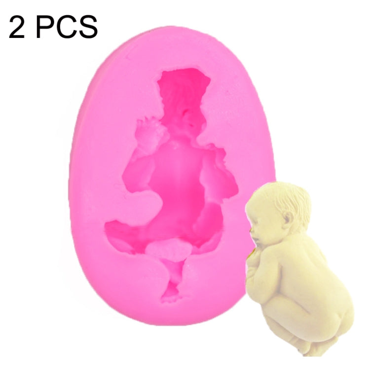 2 PCS Baby Styling Fondant Cake Chocolate Silicone Mold, Baby Styling