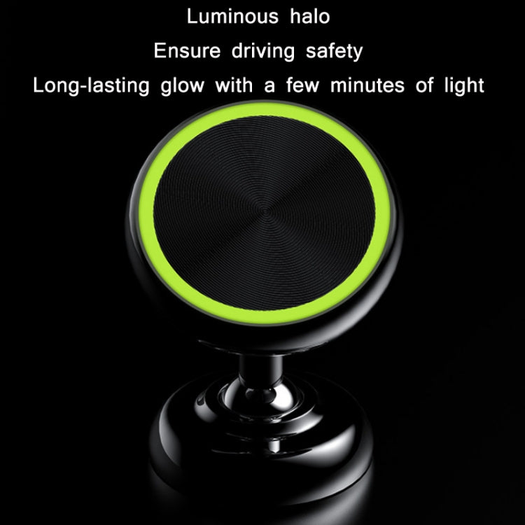 Car Aluminum Alloy Magnetic Mobile Phone Holder, Black (Luminous), Red (Luminous)