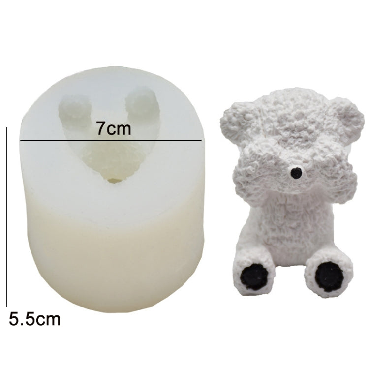 DIY Stereo Bear Aroma Cake Baking Silicone Mold, No Tail Cover Mouth Bear, With Tail Covering Eyes Bear