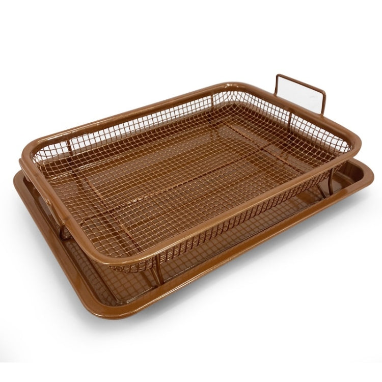 Oven Baking Stainless Steel Baking Pan Drain The Oil Mold, Square Bronze