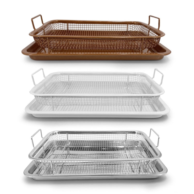 Oven Baking Stainless Steel Baking Pan Drain The Oil Mold, Square Bronze