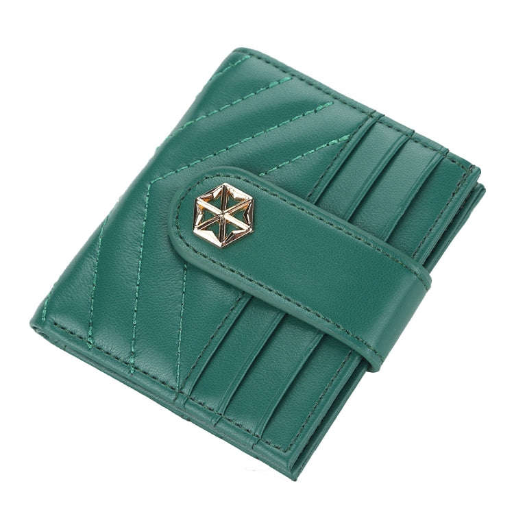 BOISEEN  Ladies Card Holder Embossed Multi-Card Slot Buckle Bank Card Holder Small Wallet, Green, Blue, Black, Pink, Maroon, Dark Red