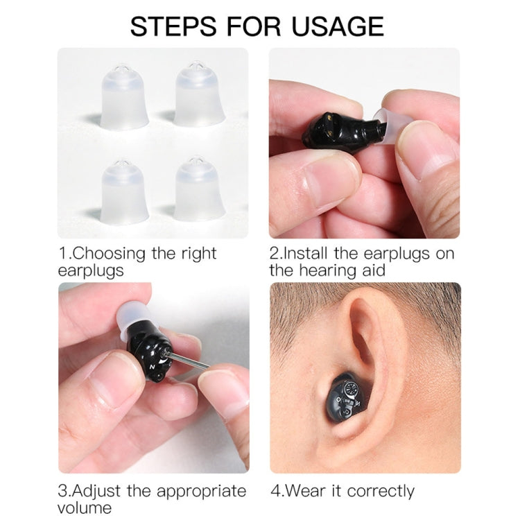Old People Voice Amplifier Hearing Aid Magnetic Charge Dual-unit Sound Collector, US Plug, EU Plug