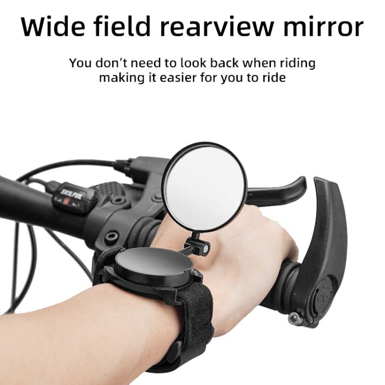 Bicycle Rearview Mirror With Wristband 360 Degree Rotating Mirror, Wristband Rotating Mirror