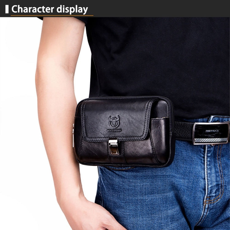 BULL CAPTAIN Multifunctional Leather Mobile Phone Small Waist Bag For Men, Horizontal Brown, Horizontal Black, Vertical Brown, Vertical Black