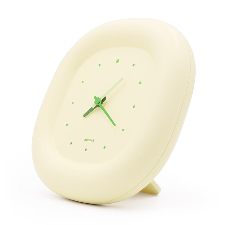 H-C-07 Living Room Home Bedroom Silent Clock Quartz Wall Watch, Cream Yellow, Peach Pink