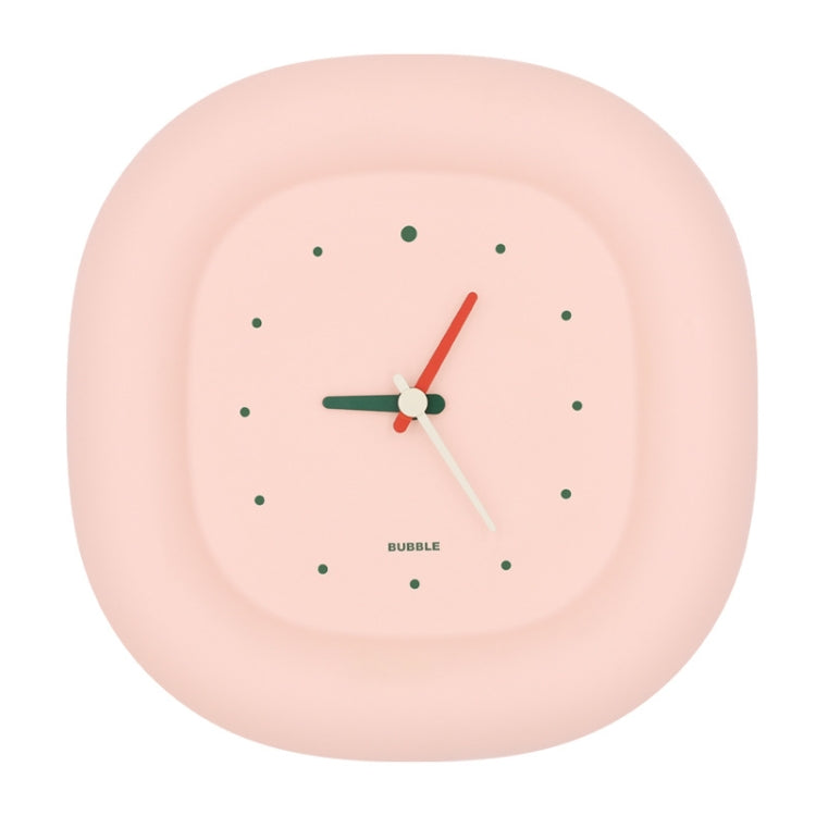H-C-07 Living Room Home Bedroom Silent Clock Quartz Wall Watch, Cream Yellow, Peach Pink