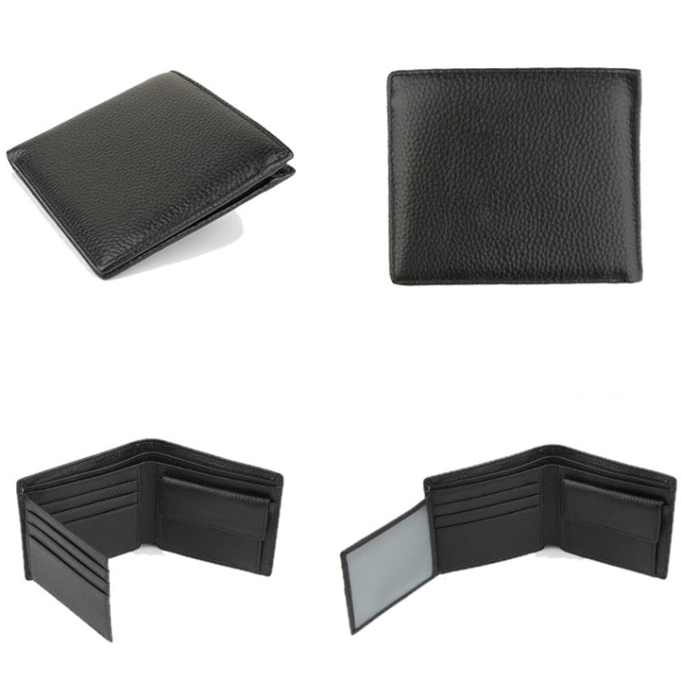 RFID Anti-theft First Layer Cowhide Coin Purse Men Wallet, K-8018