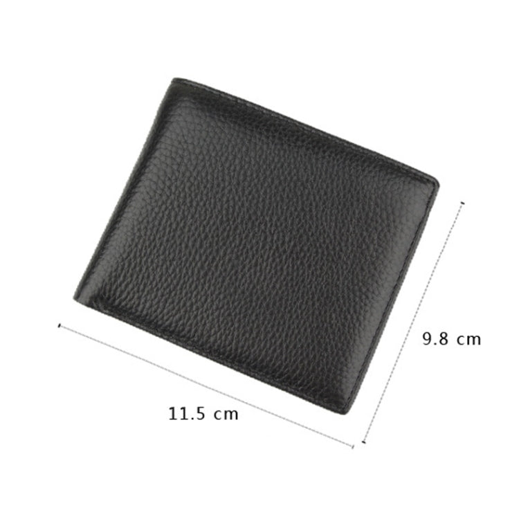 RFID Anti-theft First Layer Cowhide Coin Purse Men Wallet, K-8018
